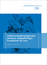 Cover: Epidemiological Yearbook of Notifiable Infectious Diseases 2015 - German print edition. Source: RKI