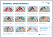 Retirer les gants protecteurs de manière sûre. (© Robert Koch-Institut) Retirer les gants protecteurs de manière sûre.