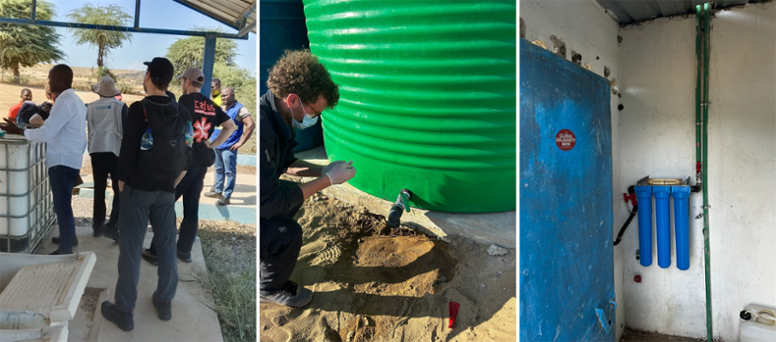 Gemeinsam mit UNICEF beurteilen und testen CADUS-Einsatzkräfte Wasserquellen und installieren Filtersysteme für ein Dorf und ein Krankenhaus. (© CADUS) Gemeinsam mit UNICEF beurteilen und testen CADUS-Einsatzkräfte Wasserquellen und installieren Filtersysteme für ein Dorf und ein Krankenhaus.
