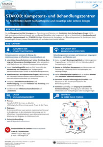 Flyer zum Ständigen Arbeitskreis der Kompetenz- und Behandlungszentren für Krankheiten durch hochpathogene Erreger (STAKOB)