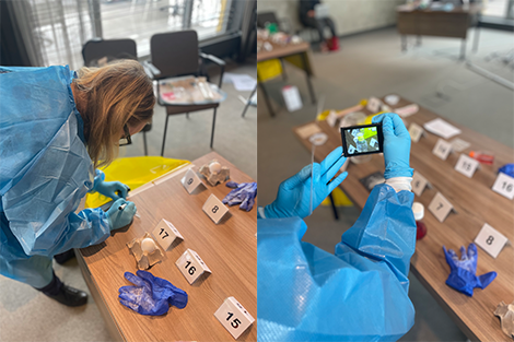 Training on "Sampling and transport of infectious substances". Source: RKI (© RKI) Training on "Sampling and transport of infectious substances". Source: RKI
