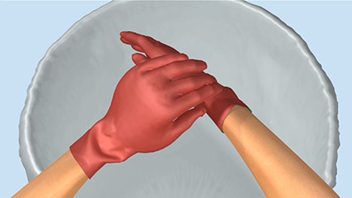 Video zum korrekten Ausziehen der Schutzhandschuhe  © RKI